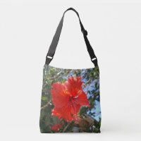 Red Hibiscus Flower On A Tree, 