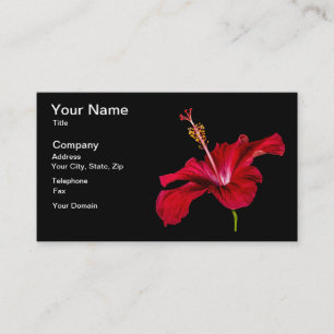 Red Hibiscus Flower Side View Business Card