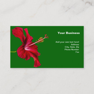 Red Hibiscus Flower Side View Business Card