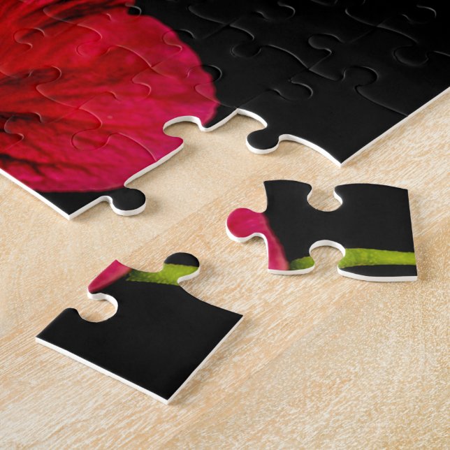 Red Hibiscus Flower Side View Jigsaw Puzzle (Side)