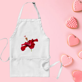 Red Hibiscus Flower Side View Standard Apron