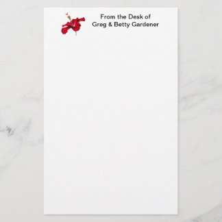 Red Hibiscus Flower Side View Stationery