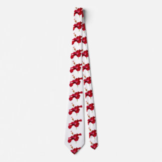 Red Hibiscus Flower Side View Tie