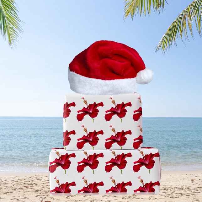 Red Hibiscus Flower Side View Wrapping Paper (Red Hibiscus Flower Side View Wrapping Paper)