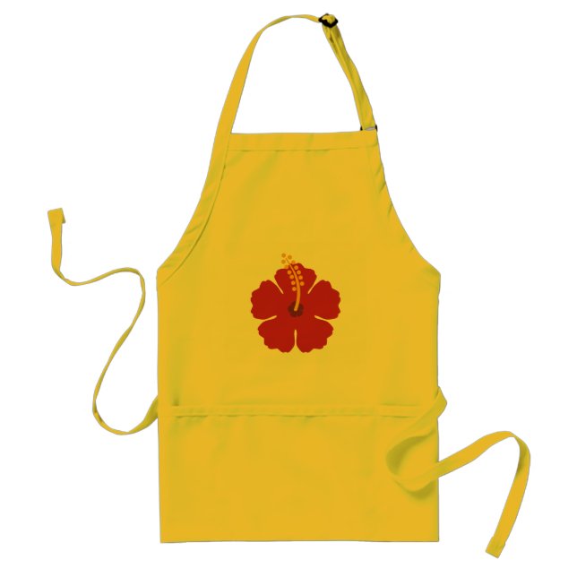 Red Hibiscus Flower Standard Apron (Front)