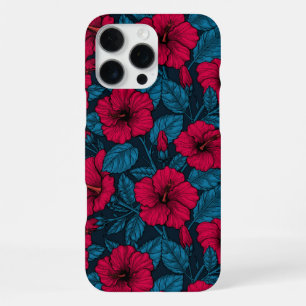 Red hibiscus flowers iPhone 16 pro max case