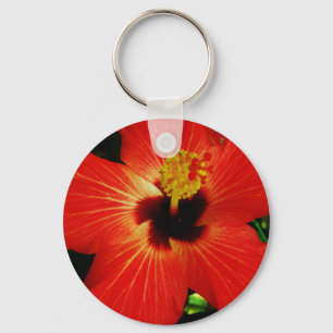 Red Hibiscus Key Ring