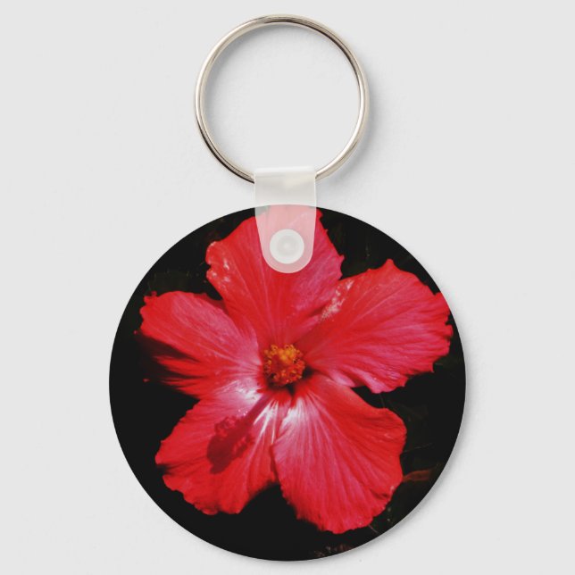 Red Hibiscus Key Ring (Front)