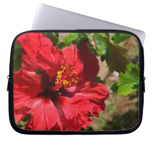 Red Hibiscus Laptop Bag