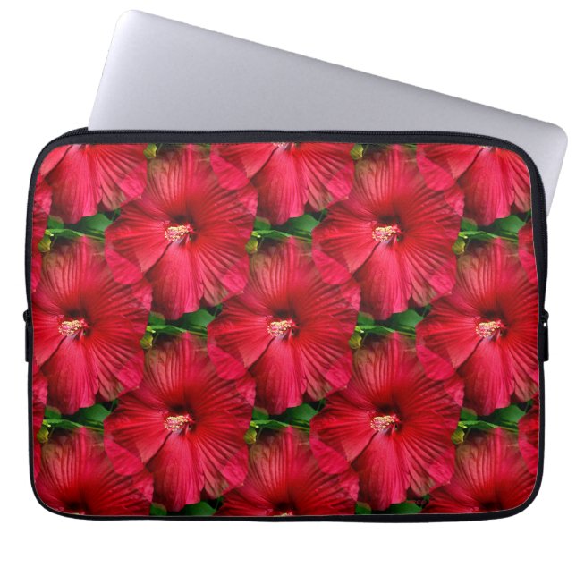 Red Hibiscus....... Laptop Sleeve (Front)