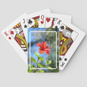 Red Hibiscus Playing Cards