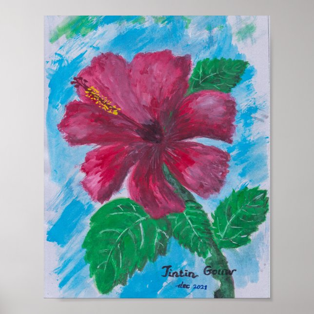 red hibiscus  poster (Front)