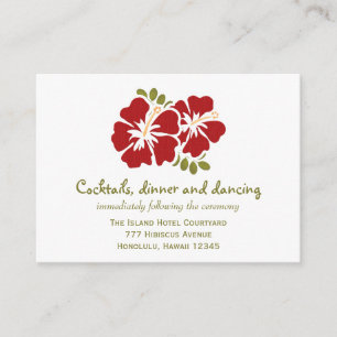 Red Hibiscus Reception Enclosure Cards