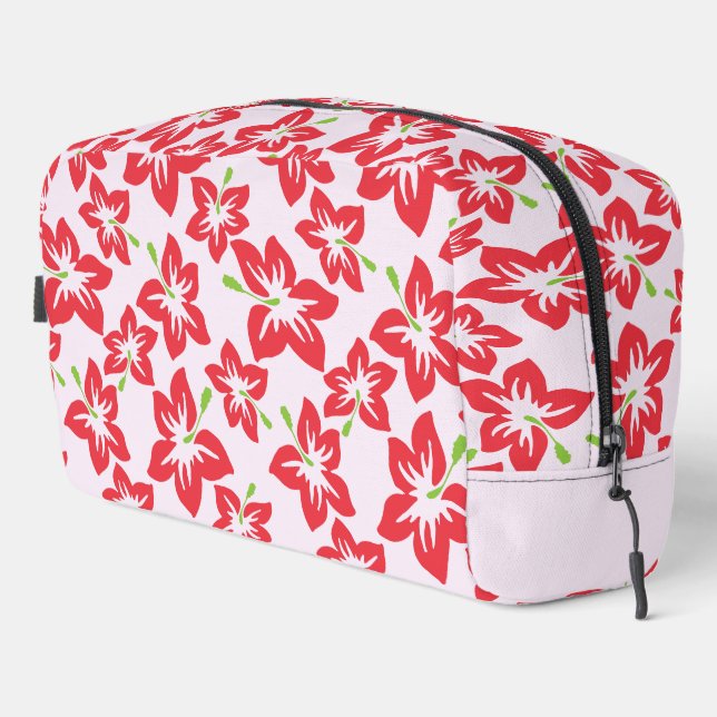Red Hibiscus, Red Flowers, Pattern Of Flowers Dopp Kit (Right Corner)