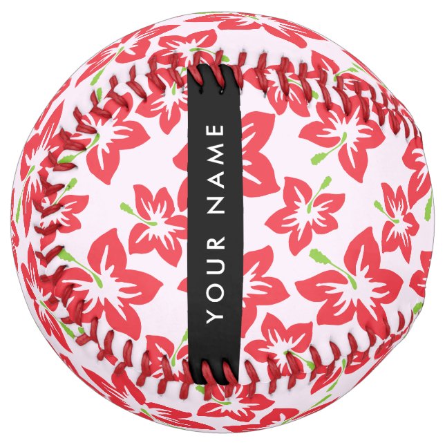 Red Hibiscus, Red Flowers, Your Name Softball (Front Left)
