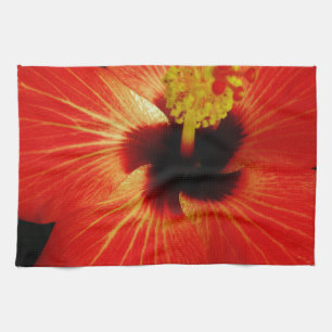 Red Hibiscus Tea Towel