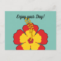 Red Hibiscus Tropical Flower | Add Your Text