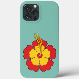 Red Hibiscus Tropical Flower iPhone 13 Pro Max Case
