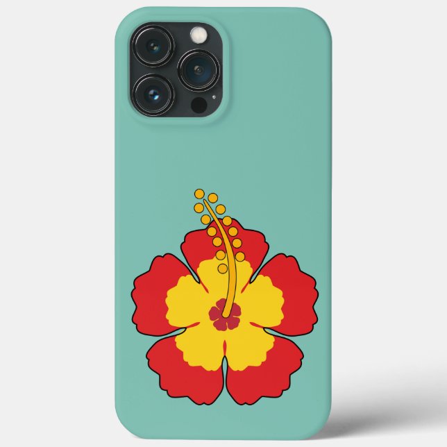 Red Hibiscus Tropical Flower Case-Mate iPhone Case (Back)