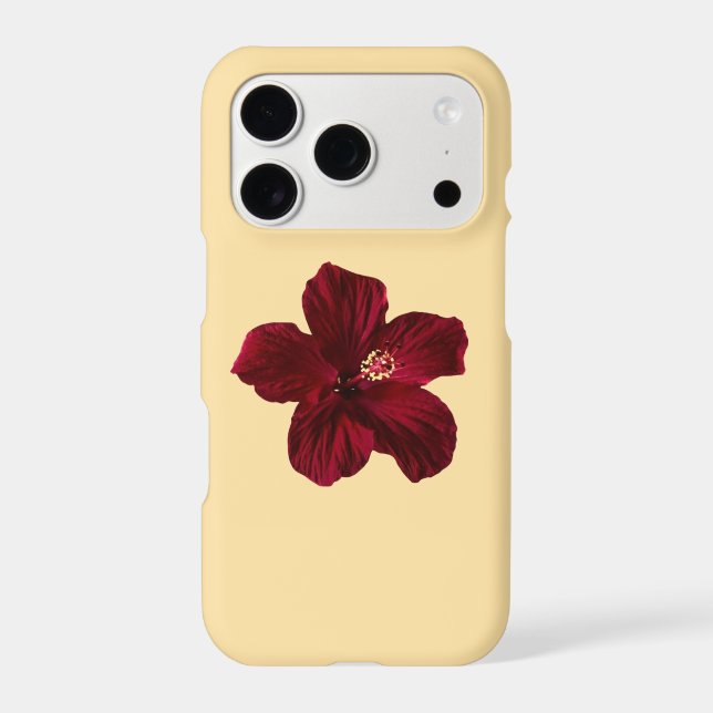 Red Hibiscus Tropical Flower Phone Case -  yellow  (Back)