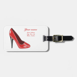 Red High Heel Shoe Luggage Tag