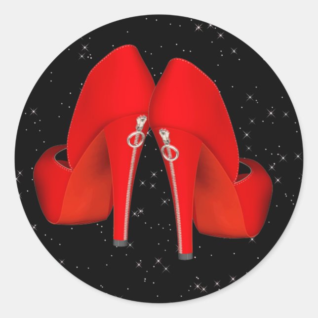 Red High Heel Shoe Stickers (Front)