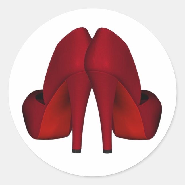 Red High Heel Shoe Stickers (Front)