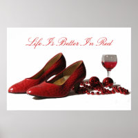Red High Heel Shoes and Red Wine