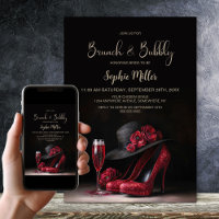Red High Heel Shoes Brunch and Bubbly