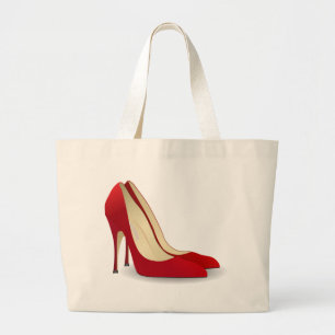 red high heel shoes large tote bag