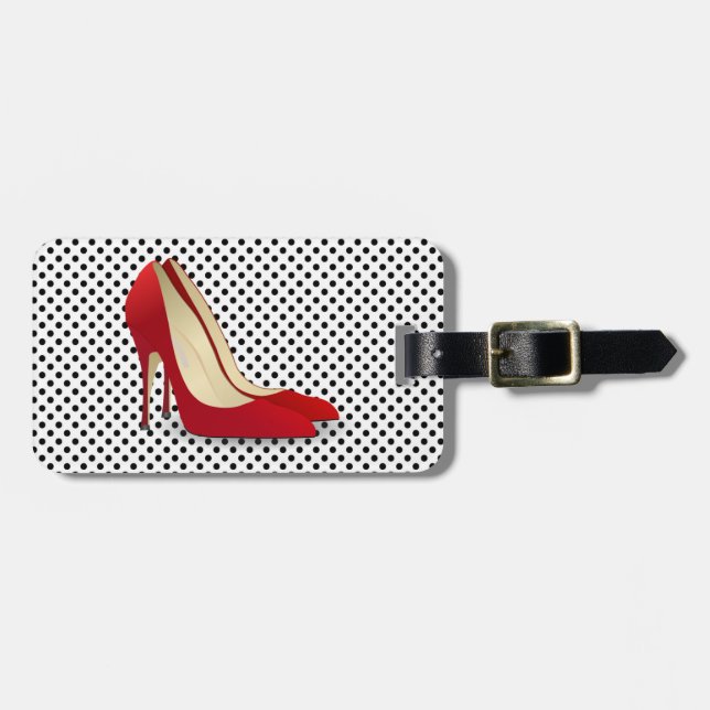 red high heel shoes luggage tag (Front Horizontal)