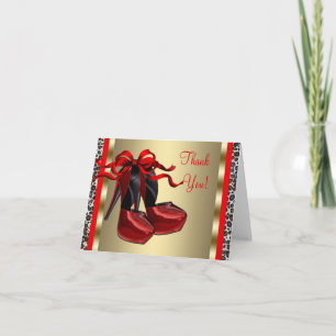Red High Heel Shoes Red Thank You Card