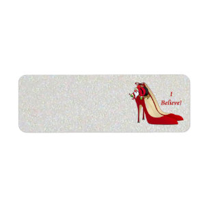 Red High Heel Shoes / Santa Elf / I Believe! Label