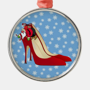 Red High Heel Shoes / Santa Elf Metal Tree Decoration
