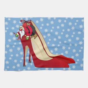 Red High Heel Shoes / Santa Elf Tea Towel