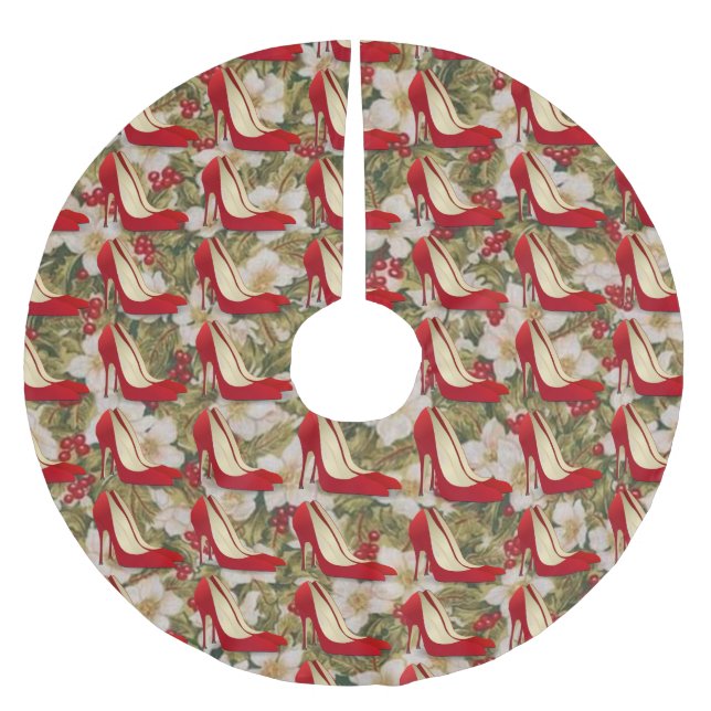 RED HIGH HEELS CHRISTMAS TREE SKIRT (Front)