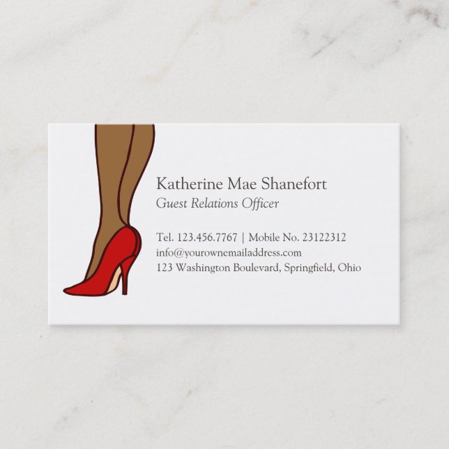 Red High Heels Stiletto Fashion Business Card (Front)