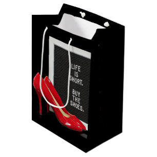 Red High Heels with Sign Medium Gift Bag