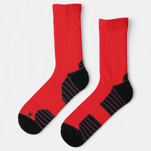 Red High-Performance Athletic Crew socks  (Left)