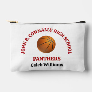 Red High School Basketball Player Personalised Accessory Pouch