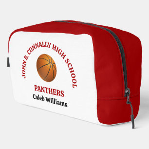 Red High School Basketball Player Personalised Dopp Kit