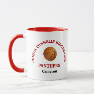 Red High School Basketball Player Personalised Mug