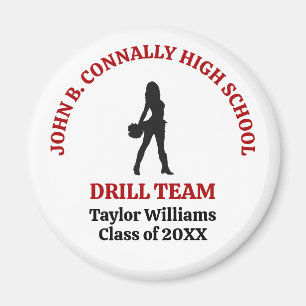 Red High School Drill Team Dancer Personalised Magnet
