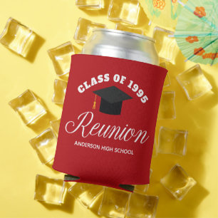 Red High School Reunion Personalised Party Can Cooler