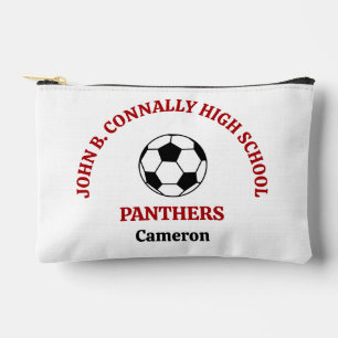 Red High School Soccer Team Personalised Accessory Pouch