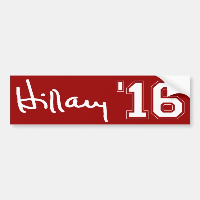 Red Hillary 2016 Signature Bumper Sticker (Front)