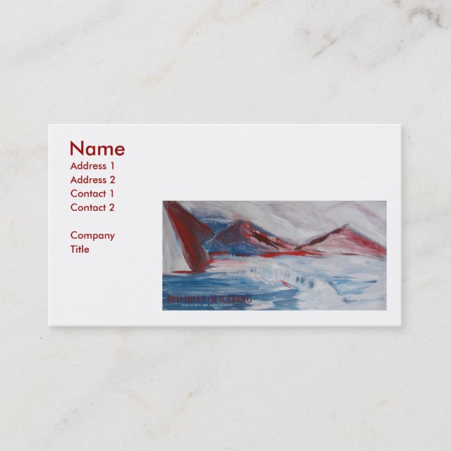 RED HILLS OF ICEBERG BUSINESS CARD (Front)