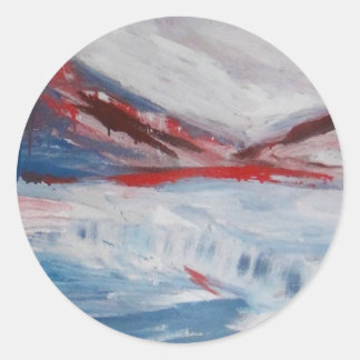 RED HILLS OF ICEBERG CLASSIC ROUND STICKER