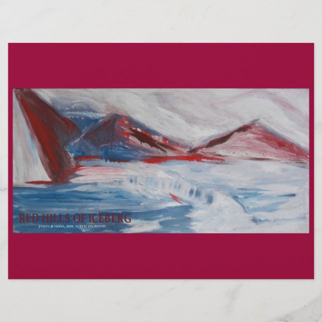 RED HILLS OF ICEBERG SCRAPBOOK PAPER (Front)
