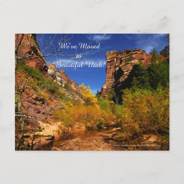 Red Hills Utah Landscape, New Address Announcement Postcard (Front)